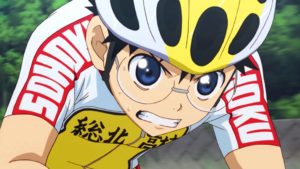 Screencap of Onoda from 'Yowamushi Pedal'.